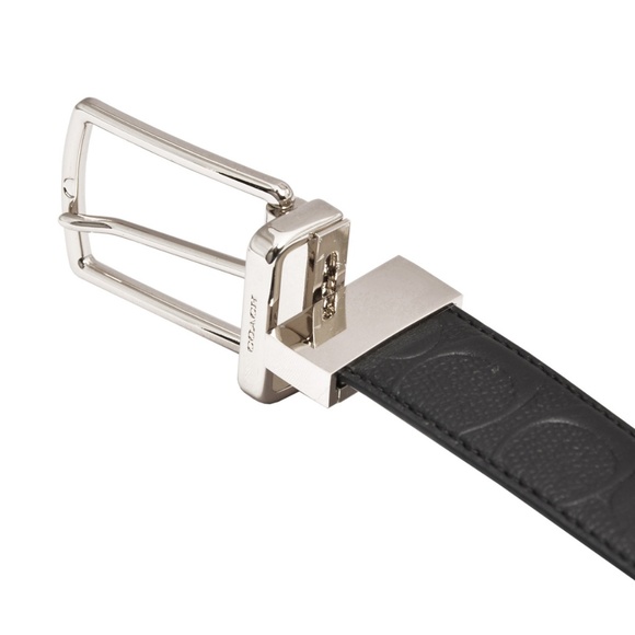 NEW COACH Men Logo Signature Leather Dress Belt - Picture 5 of 8